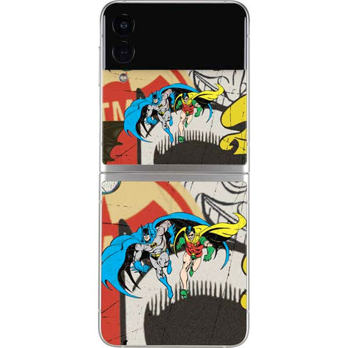 DC Comics Batman and Robin Vintage Action Pose Galaxy Z Flip3 5G Skin